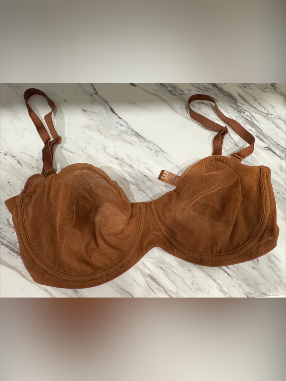 SKIMS Brown Sheer Underwire Bra